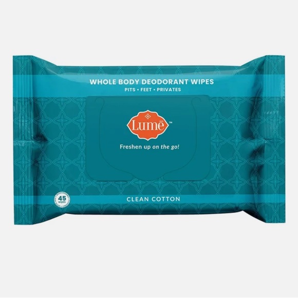 Lume bath body lume deodorant wipes clean cotton sealed 45 count